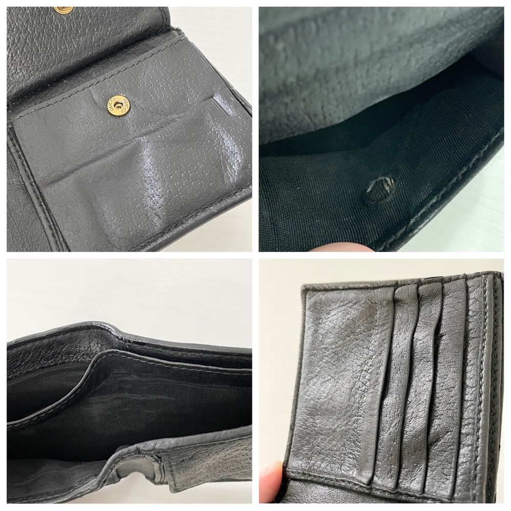 ❤️SOLD❤️Gucci black leather Animalier bee bifold wallet unisex - Picture 8 of 11